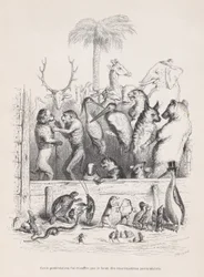 Denna protest kvävdes av bruset från privata samtal från scener från..., ca. 1837-47.