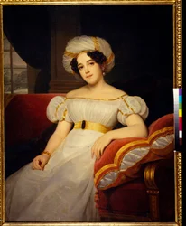 Porträtt av prinsessan Natalya Stepanovna Golitsyna, född grevinnan Apraksina (1794-1890). Målning av Louis Hersent (1777-1860), olja på duk