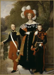 Drottning Marie-Amélie med sina barn