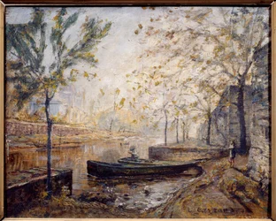 Riverside. Målning av Louis Carrand (1821-1899)