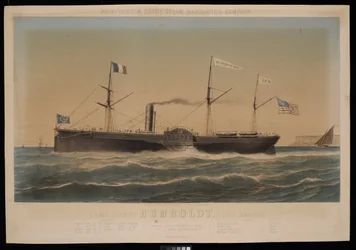 New York  Havre Steam Navigation Company U.S. Mail-ångfartyget Humboldt, D Lines, befälhavare