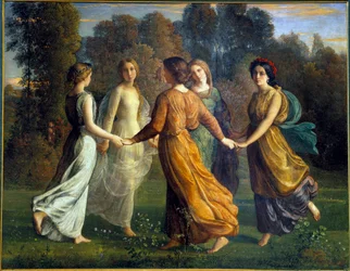 Själens dikt; Solstrålar. Målning av Anne François Louis Janmot (1814-1892)