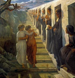 Själens dikt; Den onda vägen. Målning av Anne Francois Louis Janmot