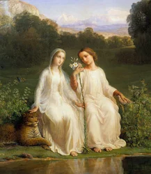 Själens dikt; Jungfruar. Målning av Anne Francois Louis Janmot (1814-1892)