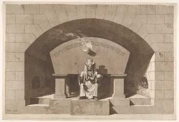 Grav med döden tronad som en sfinx, ca. 1779-84.