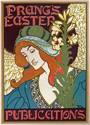 Litteratur. Prangs påskpublikationer. Affisch av Luis Rhead, USA, ca 1895 (affisch)