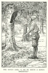 Korpen sa: "Jag är av födseln en kungadotter" (litho)