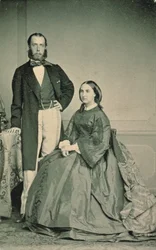 Maximilian av Habsburg-Lothringen (1832-67) och Charlotte Saxe-Coburg-Gotha (1840-1927), kejsare och kejsarinna av Mexiko, före avresan till Mexiko 1864.