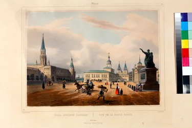 Röda torget (la place rouge) i Moskva par Arnout, Louis Jules (1814-1868)