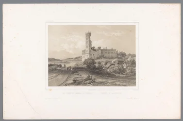 Utsikt över ruinerna av Koldinghus Les ruines du château de Colding / Ruiner of Koldinghuus (titel på objektet) Faces in Scandinavia (serietitel) Vues du Nord. Danmark (serietitel)