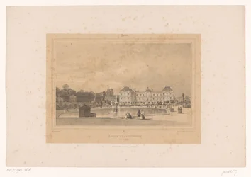 Utsikt över Luxemburgpalatset från Jardin du Luxembourg Palais du Luxembourg, Côté du Jardin (titel på objektet) Gezichten in en om Paris (serietitel) Paris (serietitel på objekt)