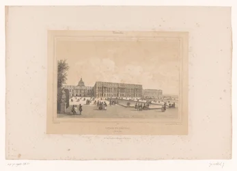 Utsikt över slottet i Versailles från trädgårdarna Facade du Château, Côté du Parc (titel på objekt) Ansikten i och runt Paris (serietitel) Versailles (serietitel på objekt)