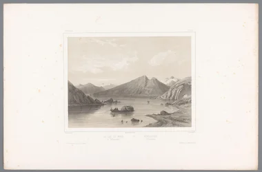 Utsikt över sjön Norsjø i Telemark Le lac du Nord à Tellemarken / Nordsjóen i Tellemarken (titel på objekt) Faces in Scandinavia (serietitel) Vues du Nord. Norvege (serietitel)