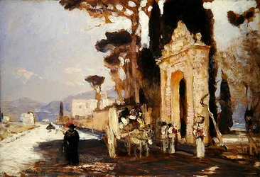 En italiensk väg med en barockparksport