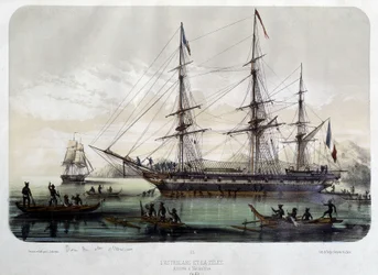 Astrolabben (nytt namn på "" Shell") och Zelee, båtar från Jules Dumont d