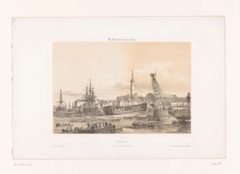 Utsikt över Arsenalen vid hamnen i Lorient Lorient. Interior du Portmilitary (titel på objekt) Contemporary France (serietitel) La France de nos jours (serietitel på objekt)