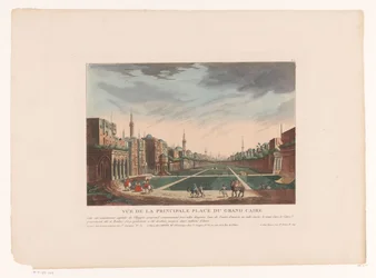 Utsikt över ett torg i Kairo Vue de la Principale Place du Grand Caire (titel på objekt) Stadsbilder i Italien, Spanien och Egypten (serietitel)