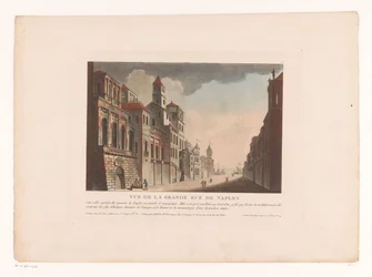 Utsikt över en gata i Neapel Vue de la Grande Rue de Naples (titel på objekt) Stadsbilder i Italien, Spanien och Egypten (serietitel)