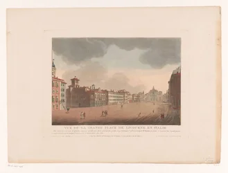 Utsikt över Piazza Grande i Livorno Vue de la Grande Place de Livourne en Italien (titel på objekt) Stadsbilder i Italien, Spanien och Egypten (serietitel)