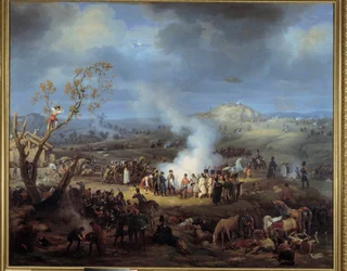Bivouac de Napoleon I på tröskeln till slaget vid Austerlitz den 1 december 1805. Målning av Louis Francois Lejeune (1775-1848)