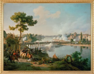 General Bonaparte ger sina order vid slaget vid Lodi (målning på duk)