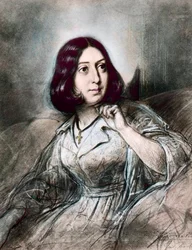 Porträtt av George Sand efter Louis Leopold Boilly