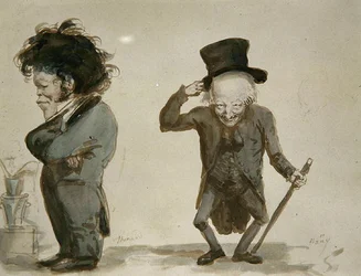 Abbe Hauy och Thenard (akvarell på papper)