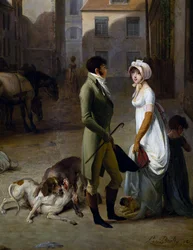 Stagecoachs ankomst till Courtyard of Messageries