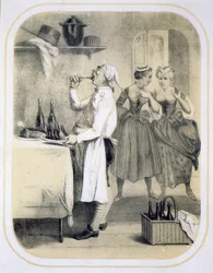 Gluttony in the Kitchen, från en serie tryck som föreställer de sju dödssynderna, ca 1850