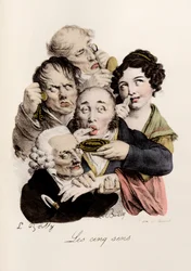 Les cinq Sens Gravyr av Louis-Leopold Boilly (Louis Leopold Boilly