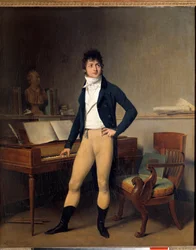 Hellängdsporträtt av Francois Adrien Boieldieu (1755-1834), fransk kompositör. Målning av Louis Leopold Boilly (1761-1845)
