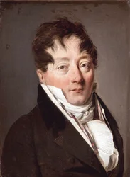 Porträtt av Alexandre Balthazar Laurent Grimod de la Reyniere (1758-1837) av Boilly, Louis-Leopold (Louis Leopold) (1761-1845), - Olja på duk, 22x17 - Musee Marmottan Monet, Paris
