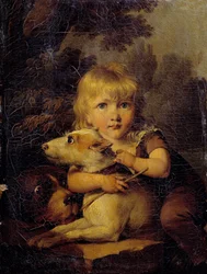 Porträtt av Louis Arnault (1803-1885) Barnmålning av Louis Leopold Boilly (1761-1845) 1808 ca. Sol. 0,22x0,16 m