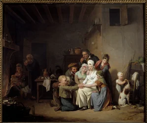 The Game of Beef Foot Painting av Louis Leopold Boilly (1761-1845)