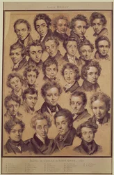 Tjugofem elever från Antoine Jean Gros ateljé (1771-1835) 1820 (kol och krita på papper)