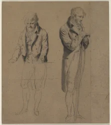 Två stående figurer Study for A Game of Billiard, ca. 1807.