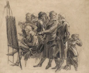 Louis-Léopold Boilly - Konstnärernas möte (skiss)