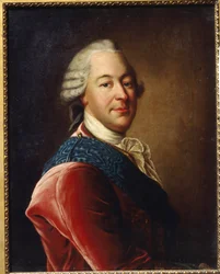 Porträtt av greve Mikhail Illarionovich Vorontsov (1714-1767) (Porträtt av greve M.I.Vorontsov). Målning av Louis Tocque (1696-1772), olja på duk, mitten av 1700-talet. Fransk konst, rokokostonst. Regional Art Museum, Simferopol (Ukraina)