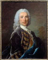 Porträtt av markis Nicolas de Luker målning av Louis Tocque (1696-1772)