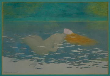 Sjöjungfru (gouache på siden)