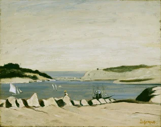 Coast Scene, 1909 (olja på papper, monterad på duk)
