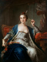 Porträtt av Mademoiselle Salle 1737. Målning av Louis Michel Van Loo (1707 - 1771)