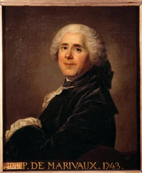 Porträtt av Pierre Carlet de Chamblain de Marivaux (1688-1763) Målning av Louis Michel van Loo (1707-1771) 1743 Sön. 0,63 x 0,52 m