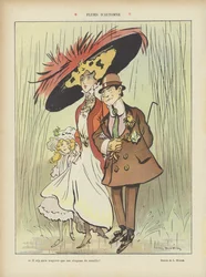 Höstregn. Illustration för Le Rire