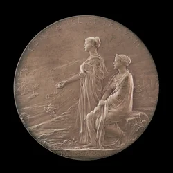 Personifieringar av tillit och industri i ett landskap [omvänd], 1900.