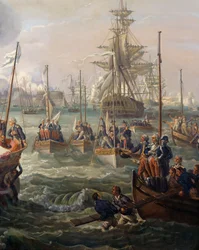 Kunglig flotta följer Ludvig XVI i Cherbourg den 23 juni