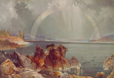 Yellowstone Lake, ca 1875 (kromolitografi)