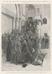 Den sekteristiska oron vid den heliga graven, Jerusalem, 4 november