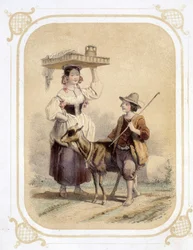 Italiensk herde och herde - i "" Album av den unge resenären", illustrerad av Louis Lassalle
