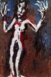Figur med höjda armar
